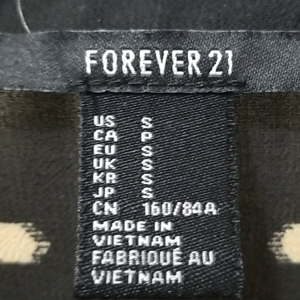 3/$6  Forever 21 black sheer blouse sz S - Picture 2 of 6